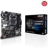 ASUS PRIME A520M-A AMD A520 AM4 DDR4 4800 HDMI DVI VGA M2 USB3.2 mATX 128GB’a kadar ram desteği