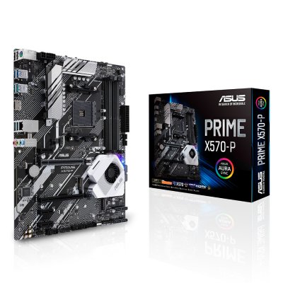 ASUS PRIME X570-P AMD X570 AM4 DDR4 4400 HDMI Çift M2 USB 3.2 AURA RGB ATX PCIe 4.0 128GB’a kadar ram desteği