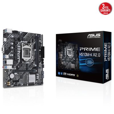 ASUS MB PRIME H510M-K R2.0 Intel H510 LGA1200 DDR4 3200 HDMI VGA M2 USB3.2 mATX ASUS 5X PROTECTION III Armoury Crate AI Suite 3