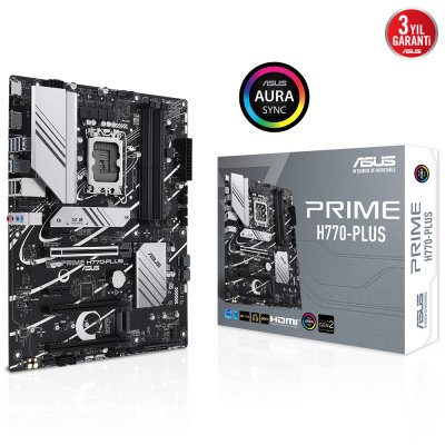 ASUS PRIME H770-PLUS Intel H770 LGA1700 DDR5 7200 DP HDMI 3x M2 USB3.2 AURA RGB 2.5Gbit LAN ATX ASUS 5X PROTECTION III Armoury Crate AI Suite 3